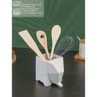 Набор кухонных принадлежностей на фарфоровой подставке BellaTenero «Слонёнок», 5 предметов, цвет белый - Фото 2