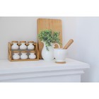 Ступка для специй BellaTenero, 380 мл, с пестиком, на бамбуковой подставке, фарфор, белая - Фото 6