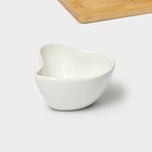 Соусники BellaTenero «Сердце», 125 мл, на бамбуковой подставке, набор 3 шт., керамика, белые - Фото 5