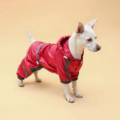 Комбинезон для собак, демисезонный, размер XS (ДС 17-19, Ог 27-29, ОШ 19-21 см), красный