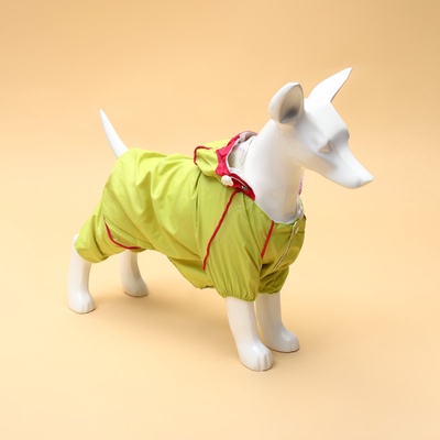 Комбинезон для собак, демисезонный с сумкой, размер XL (ДС 37, Ог 49, ОШ 33 см), салатовый