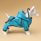 Комбинезон для собак, демисезонный с козырьком, размер 3XL (ДС 50, Ог 67, ОШ 51 см), голубой - Фото 4