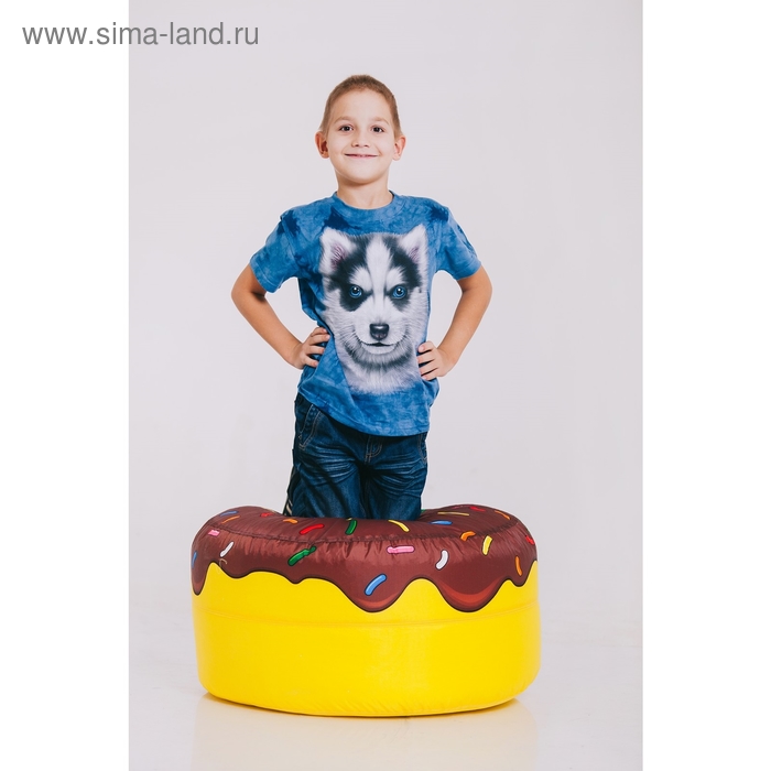 Футболка детская Collorista 3D Husky, возраст 4-6 лет, рост 110-122 см, цвет синий - Фото 1