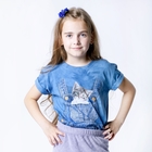 Футболка детская Collorista 3D Kitten in bag, возраст 6-8 лет, рост 122-134 см, цвет синий - Фото 2
