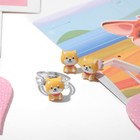 Набор детский «Выбражулька» 2 предмета: пусеты, кольцо, фигурка корги, цветной - фото 319417127