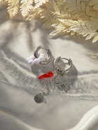 Серьги со съёмным элементом «Трансформер» клевер, цвет бело-красный в серебре - Фото 2