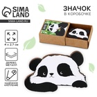 Значок деревянный «Панда», 4 х 2,7 см - Фото 1