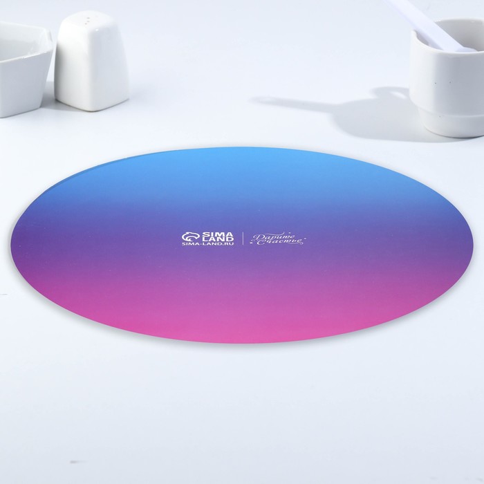 Подложка под торт усиленная, кондитерская упаковка, «Розово-голубой градиент», 28 см, 2.5 мм