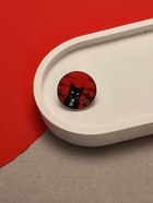 Значок «Япония» кот с нунчаками, цвет чёрно-красный в серебре - Фото 5