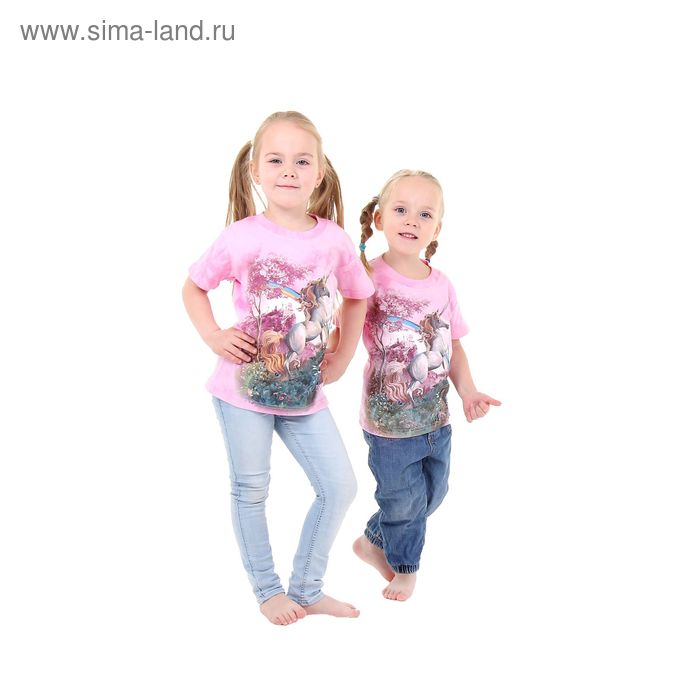 Футболка детская Collorista 3D Rainbow unicorn, возраст 6-8 лет, рост 122-134 см, цвет розовый - Фото 1