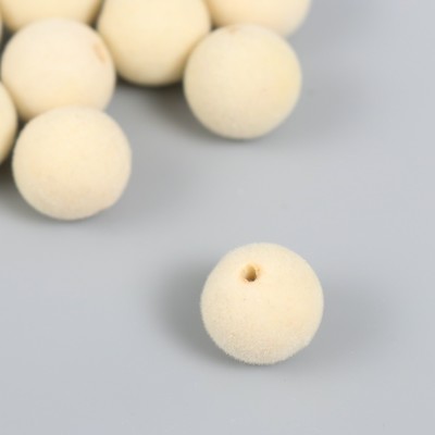 Бусины для творчества бархатное напыление «Белое облако», набор 10 шт., d=1.4 см