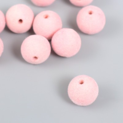 Бусины для творчества бархатное напыление «Розовая пастила», набор 10 шт., d=1.4 см