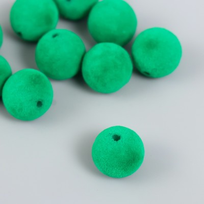 Бусины для творчества бархатное напыление «Зелёный лес», набор 10 шт., d=1.4 см