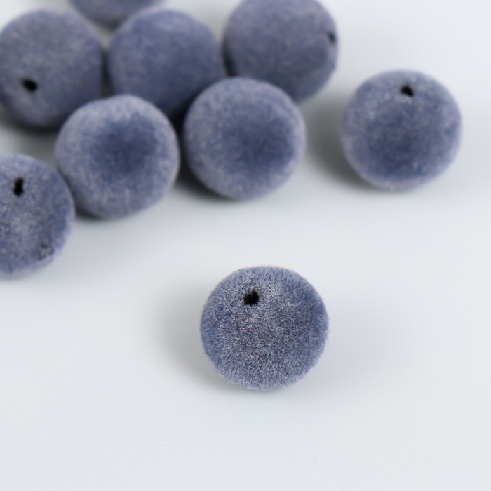 Бусины для творчества бархатное напыление «Ночная синь», набор 10 шт., d=1.4 см - Фото 1