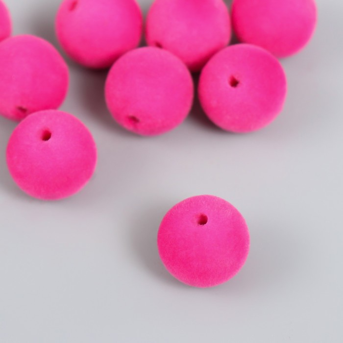 

Бусины для творчества бархатное напыление "Тёмно-розовый" набор 10 шт d=1,4 см