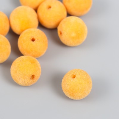 Бусины для творчества бархатное напыление «Шафран», набор 10 шт., d=1.4 см