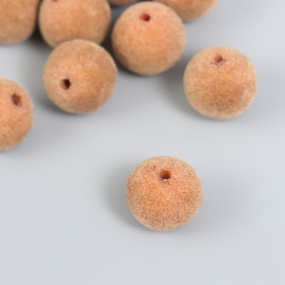 Бусины для творчества бархатное напыление «Коричневый», набор 10 шт., d=1.4 см