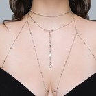 Цепочка на тело женская «Шарики» перекрест, белая в серебре - Фото 2