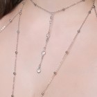 Цепочка на тело женская «Шарики» перекрест, белая в серебре - Фото 5