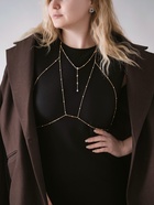 Цепочка на тело женская «Шарики» перекрест, белая в серебре - Фото 6