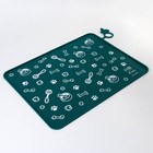 Коврик силиконовый под миску «Паттерн», 30х40 см, зеленый - Фото 4