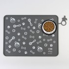 Коврик силиконовый под миску «Паттерн», 30×40 см, серый - Фото 3