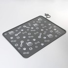 Коврик силиконовый под миску «Паттерн», 30×40 см, серый - Фото 4