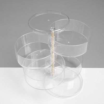 Шкатулка 4 секции, 11.5×17.5 см, прозрачная