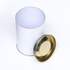 Тубус белый 73×110 мм (90 мм внутренняя высота), картон, металлическая крышка - Фото 2