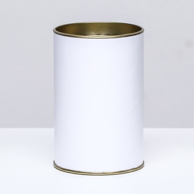 Тубус белый 63х100 мм (80 мм внутр. высота), картон, металлическая крышка