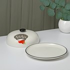 Блинница с крышкой Skyphos, 23×9.7 см, керамика, белая - Фото 2