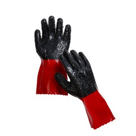 Перчатки, х/б, нитриловый облив с крошкой, чёрные