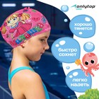 Шапочка для плавания детская ONLYTOP «Милашка», тканевая, обхват 46-52 см 868402 - фото 760250