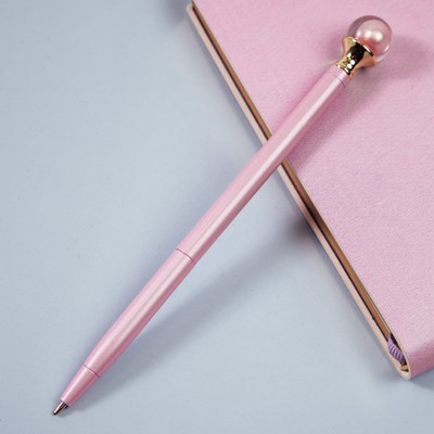 Ручка шариковая поворотная MESHU Pink pearl, синий стержень, металлический корпус