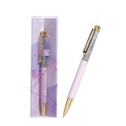 Ручка шариковая поворотная MESHU Lilac sandl, синий стержень, металлический корпус - Фото 2