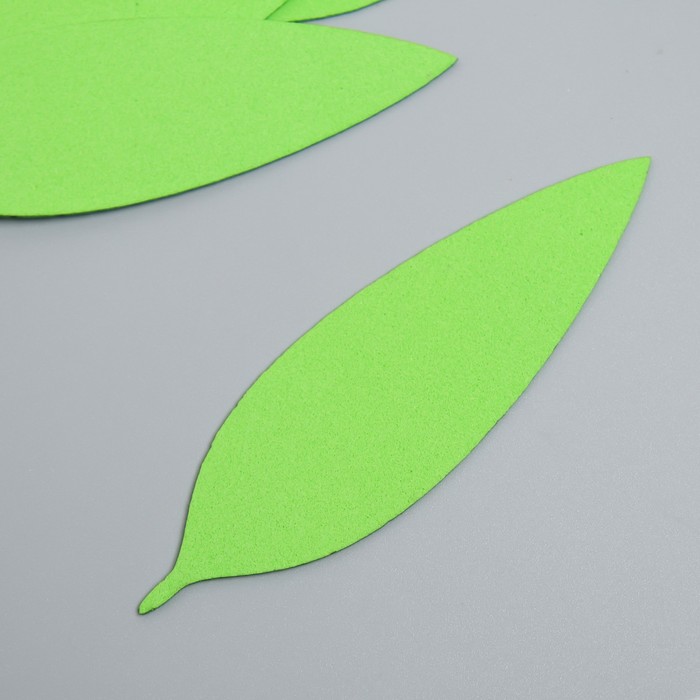Заготовка из фоамирана "Лист" 10х3 см, толщ. 1мм, набор 10 шт, зелёный - Фото 1