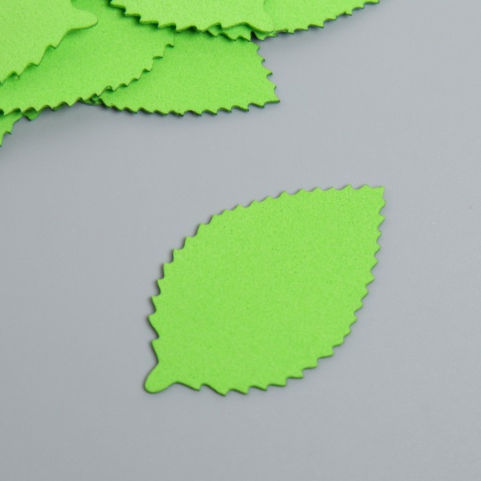Заготовка из фоамирана "Листья" 4,5х3 см, толщ. 1мм, набор 10 шт, зелёный - Фото 1
