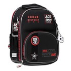 Рюкзак каркасный 37 х 28 х 12 см, Across 194, наполнение: мешок, пенал, тёмно-серый/красный ACR22-194-5 - фото 22170530