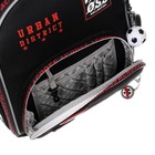 Рюкзак каркасный 37 х 28 х 12 см, Across 194, наполнение: мешок, пенал, тёмно-серый/красный ACR22-194-5 - фото 22170541