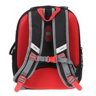 Рюкзак каркасный 37 х 28 х 12 см, Across 194, наполнение: мешок, пенал, тёмно-серый/красный ACR22-194-5 - фото 22170533
