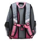 Рюкзак каркасный 39 х 29 х 17 см, Across 410, наполнение: мешок, пенал, серый/розовый ACR22-410-11 - Фото 5