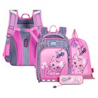 Рюкзак каркасный 35 х 26 х 14 см, Across HK22, наполнение: мешок, пенал, розовый/серый HK22-7 - фото 10435592