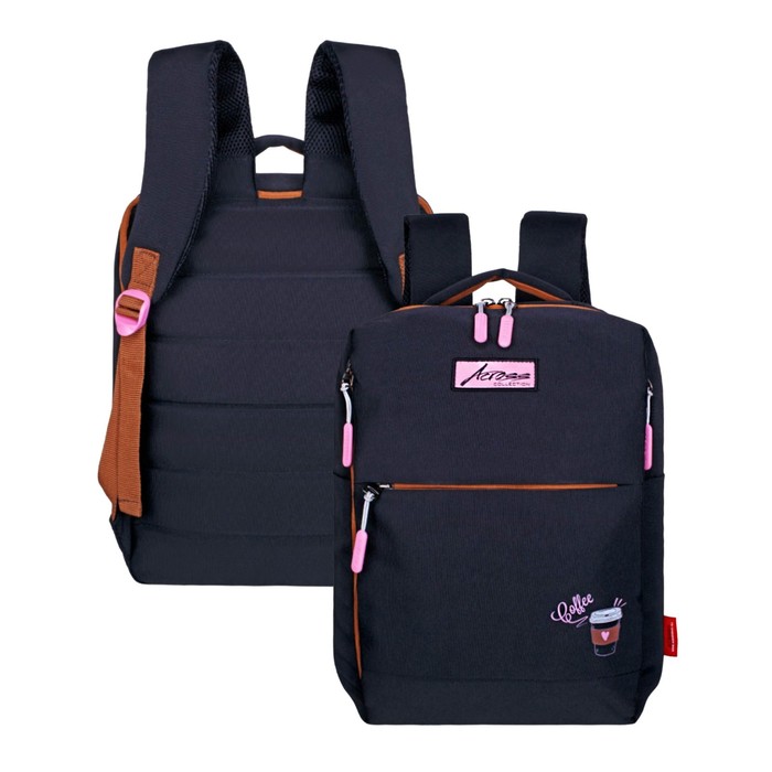 Рюкзак молодёжный 39 х 26 х 10 см, эргономичная спинка, Across G6, чёрный/розовый G-6-4 - Фото 1