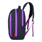 Рюкзак молодёжный 39 х 26 х 10 см, эргономичная спинка, Across G6, чёрный/фиолетовый G-6-5 - Фото 2