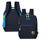 Рюкзак молодёжный 39 х 26 х 10 см, эргономичная спинка, Across G6, чёрный/голубой G-6-9 - фото 108779272