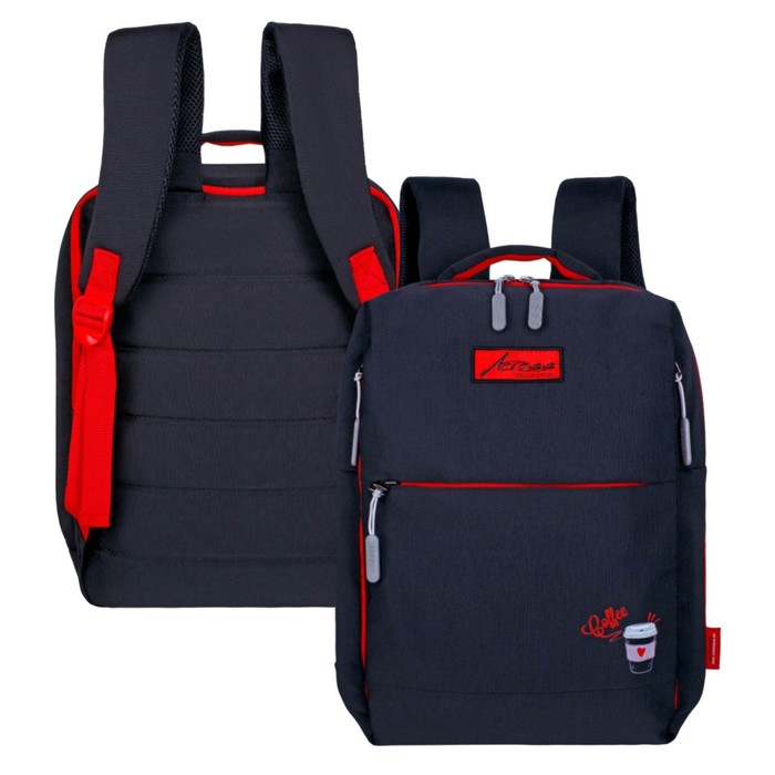 Рюкзак молодёжный 39 х 26 х 10 см, эргономичная спинка, Across G6, чёрный/красный G-6-3 - Фото 1