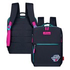Рюкзак молодёжный 39 х 26 х 10 см, эргономичная спинка, Across G6, чёрный/розовый G-6-10 - фото 9598675