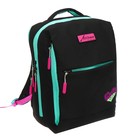 Рюкзак молодёжный 39 х 26 х 10 см, эргономичная спинка, Across G6, чёрный/розовый G-6-10 - фото 9682194