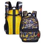 Рюкзак молодёжный 43 х 29 х 18 см, эргономичная спинка, Across 155, чёрный/жёлтый 155-12 - фото 3072122