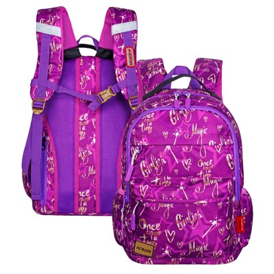 Рюкзак молодёжный 43 х 29 х 18 см, эргономичная спинка, Across 155, фиолетовый 155-14